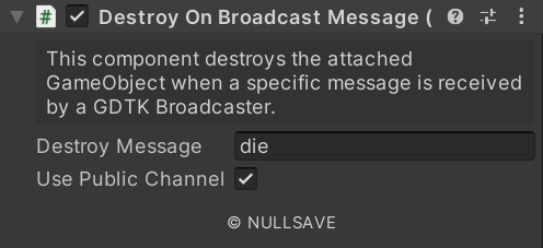 "Destroy On Broadcast Message"