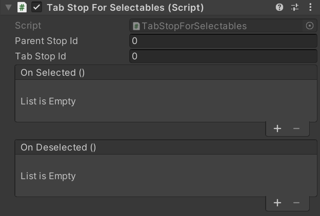 "Tab Stop For Selectables"