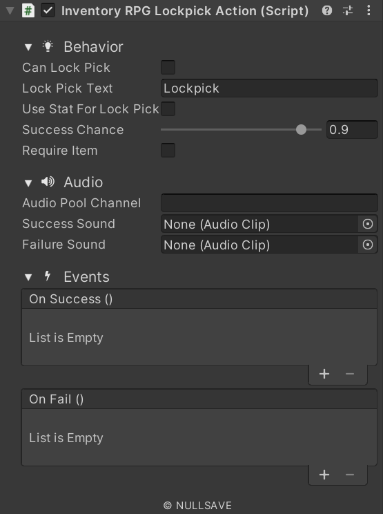 "Inventory RPG Lockpick Action"