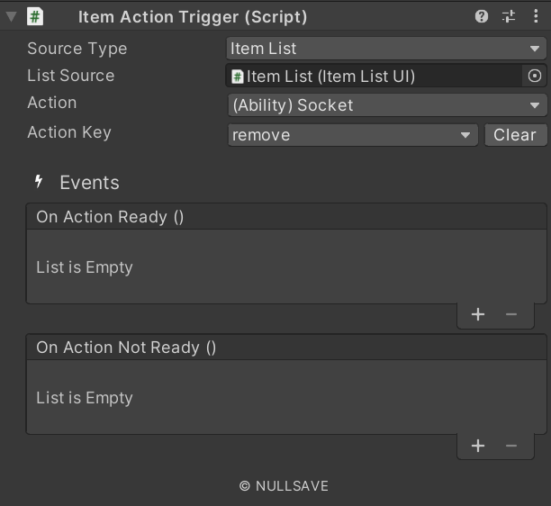 "Item Action Trigger"