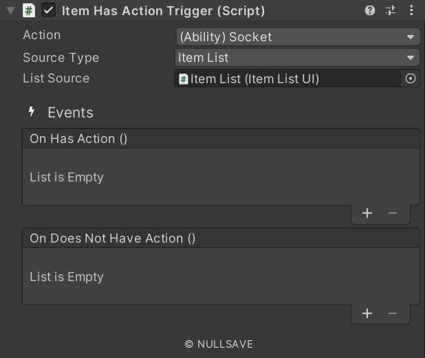 "Item Has Action Trigger"
