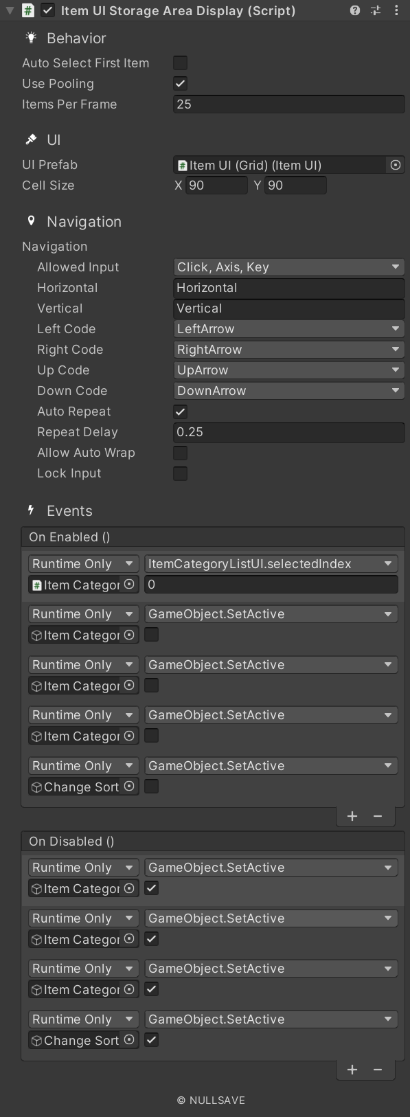 "Item UI Storage Area Display"