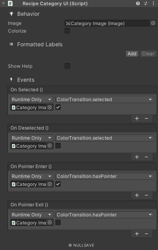 "Recipe Category UI"