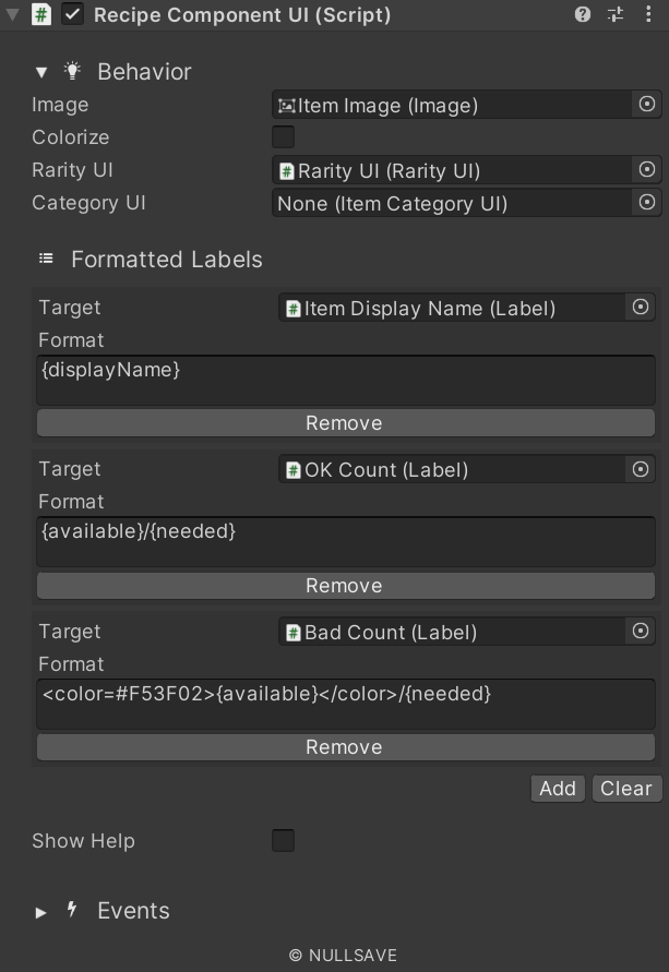 "Recipe Component UI"