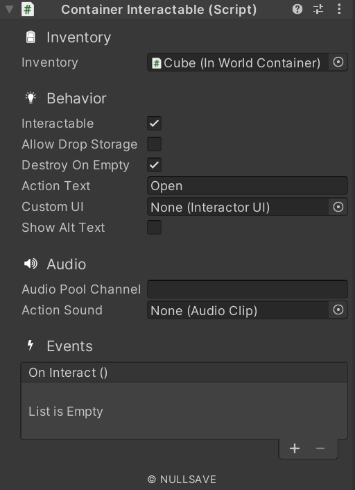 "Container Interactable"