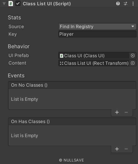 "Class List UI"